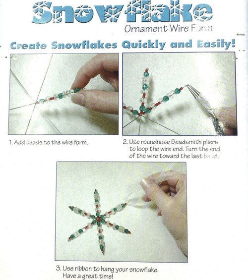 Wire Form, 8 Snowflake Ornament, Spider's Webs 3.75 Inches Metal Wire Forms  Just Add Beads