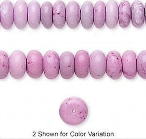 1 Strand(75) Medium-Dark Fuchsia Pink Chalk Turquoise 8x5mm Rondelle Beads *