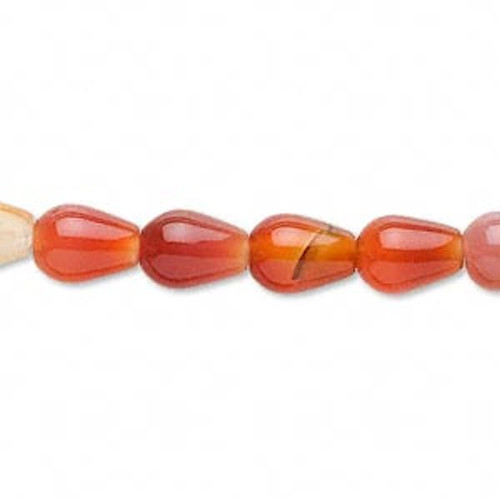 1 Strand Dyed & Heated Multi Red AGATE 9x7mm Teardrop Beads *