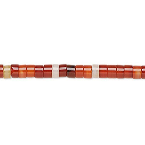 1 Strand Dyed & Heated Red AGATE 4x2mm Heishi Beads ~ B Grade
