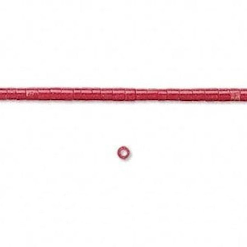 1 Strand Imitation Red Coral 2x2-3mm Tube Heishi Spacer Beads with 0.6-0.8mm Hole