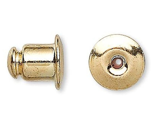 Earnut, 10 OR 100 Gold Plated Brass 5.5x5mm Barrel Earnut Earring Backs