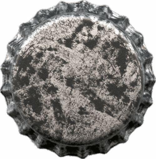 10 Antiqued Silver Black Print 32mm Bottle Caps with Chrome Interior *