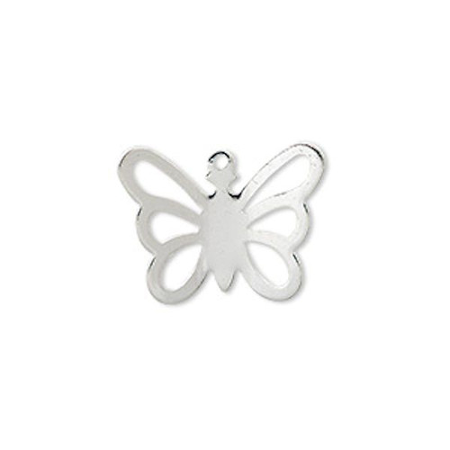10 Silver Plated Brass Open Butterfly Charms ~ 20x15mm  *