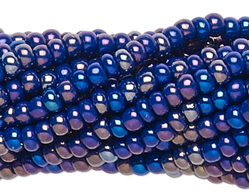 1 Hank(3900-4000) Opaque Rainbow Cobalt Blue Czech Glass #11 Seed Beads