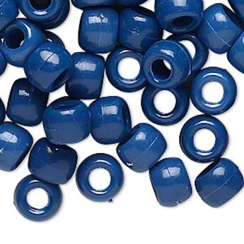 1000 Acrylic Opaque Royal Blue 9x6mm Pony Beads with 4mm Hole  *