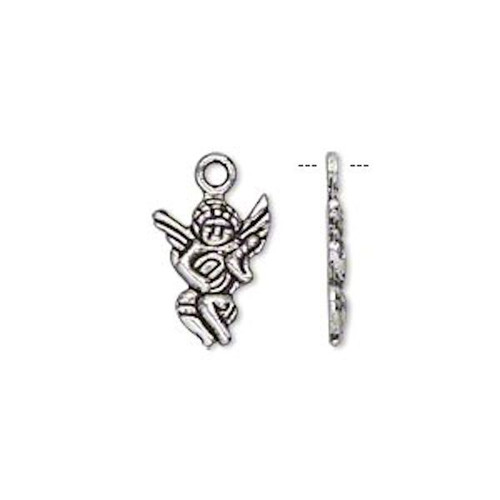 50 Antiqued Silver Pewter 15x10mm Cherub Angel Charms *