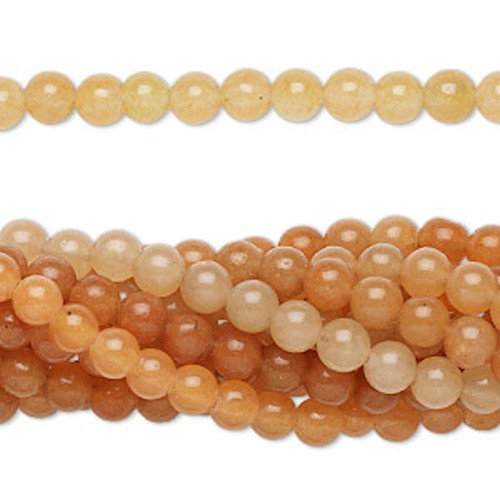 Bead, 1 Strand(100) Red Aventurine Natural 4mm Round Beads with 0.5-1.5mm Hole