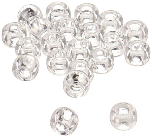 900 Transparent Crystal Acrylic 9x6mm Pony Beads with 4mm Hole *