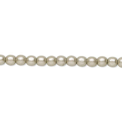 1 Strand(100) Czech Pressed Glass Satin Pewter Druk  4mm Round Beads