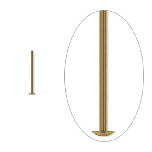 100 Antiqued Gold Brass 21 Gauge 1/2" Long Headpins