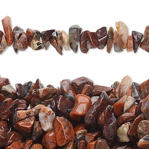 34" Strand Natural Brecciated Jasper Medium Chip Beads with 2-11mm Chips