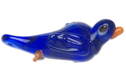 6 Lampwork Glass 26x11mm Dark Blue Bird Beads with 1.8-2.2mm Hole *