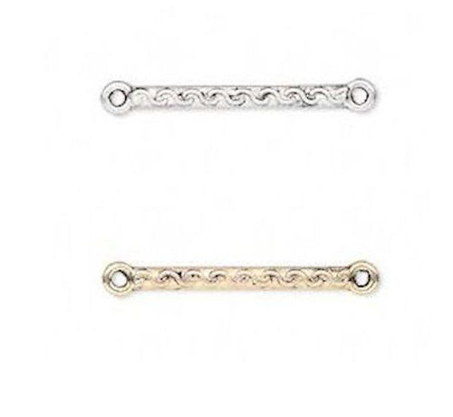 100 Antiqued Silver Pewter 21x2mm Bar Link Connectors