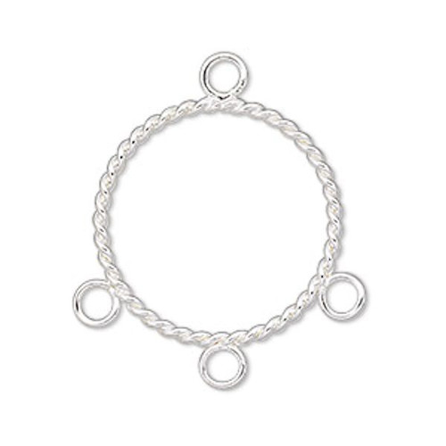 10 Silver Plated Steel 20mm Twist Round Hoop Chandelier Connectors with Loop * 10 Silver Plated Steel 20mm Twist Round Hoop Chandelier Connectors with Loop *