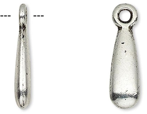 Drop, Charm, 50 Antiqued Silver Plated Pewter 12X5mm TEARDROP Charms  *