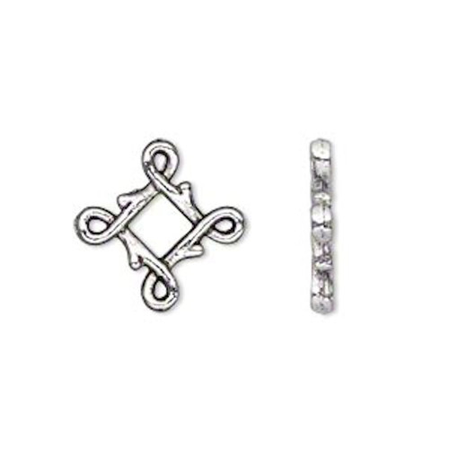 20 Antiqued Silver Pewter Double Sided 13x13mm Square Link Connectors *