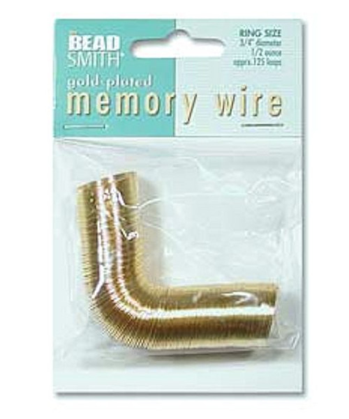 Approximately 125 Loops Gold Plated Stainless Steel 3/4" RING Memory Wire