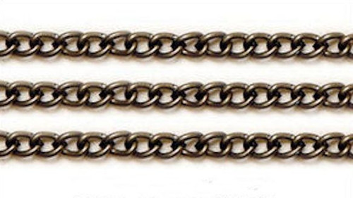 36" Oxidated Gold Plated Steel Curb Chain ~ 6x8mm Links *