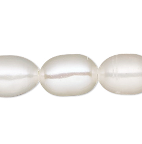 1 Strand White Lotus Cultured Freshwater 3.5-4mm Rice Shaped Pearls