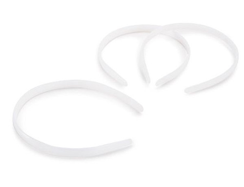 12 White Plastic Hair HeadBands with Teeth ~ Approximately  5 1/2"