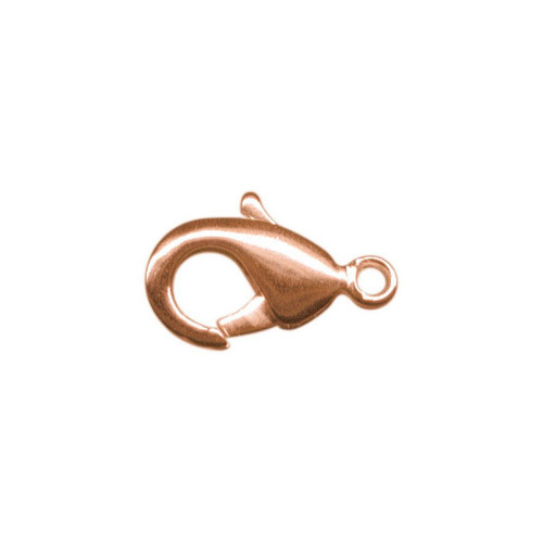 12 Copper Plated Brass 7x12x3mm Lobster Clasps with Closed Loop *