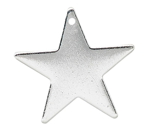 10 Silver Plated Brass 17x17mm Blank Star Charms Great for Stamping