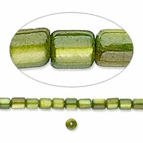 Bead, 1 Std(74) Moss Green MOP Mother of Pearl Shell 5x3mm Tube Beads with 0.9mm Hole*