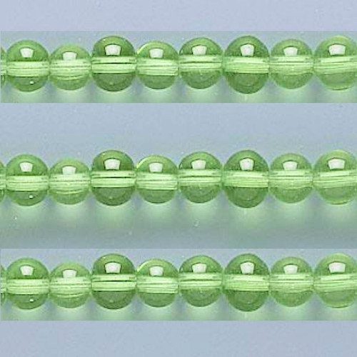 1 Strand(70-72) Light Spring Green Glass 6-7mm Round Beads with 0.8-1mm Hole *