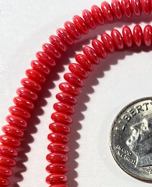 1 Strand(175) Red Luster 4x1.5mm Rondelle Glass Beads with 0.6-0.8mm Hole *