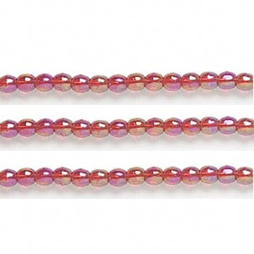 36" Strand(288) Rainbow Red Glass 3mm Round Spacer Beads with 0.7-1mm Hole *