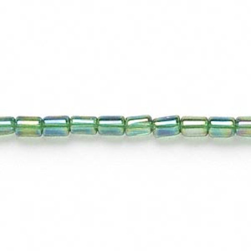 36" Strand(215) Rainbow Green Glass 5x3mm Round Tube Spacer Beads *