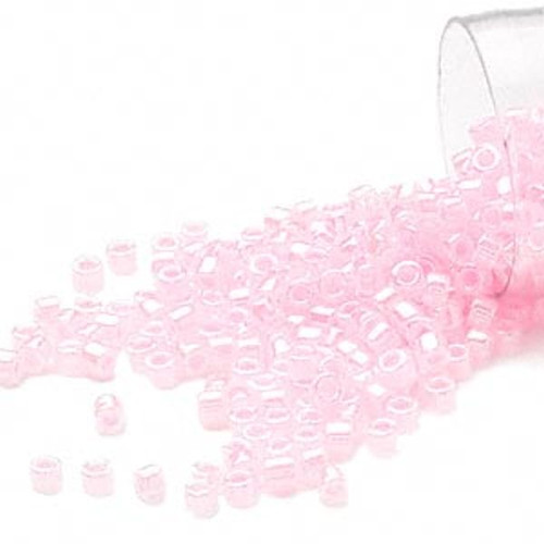 7.5 grams Delica Seed Beads ~ Transparent Cotton Candy PINK #11 ~ DB0244