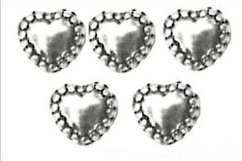 30 Antiqued Silver Plated Pewter Double Sided 5mm Heart Beads 0.8-1mm Hole *