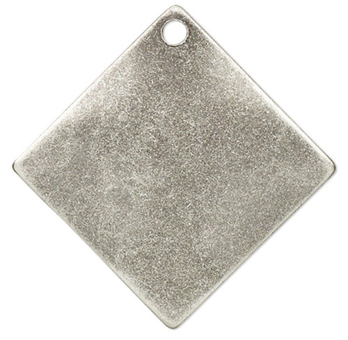 Drop, Charm, 10 Antiqued Silver Plated Steel 20x20mm Wavy Diamond Charm Drops