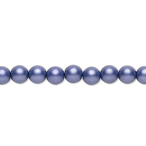 1 Strand(67) Czech Druk Glass Satin Dark Purple 6mm Round Beads with 0.7-1.1mm Hole