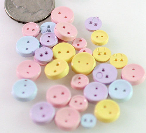 100 Acrylic Pastel Color Mini 5-8mm Button Mix *