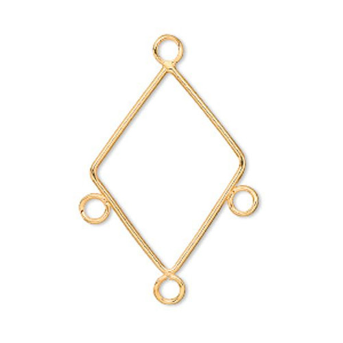 Drop, 10 Gold Plated Brass 26x20mm Diamond Chandelier Earring Connectors