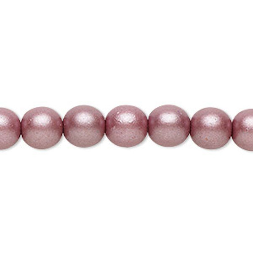 1 Strand(50) Czech Glass Opaque Satin Mauve Pink Druk 8mm Round Beads with  0.8-1.3mm Hole