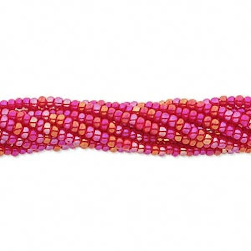 1 Hank Opaque Rainbow Red #11 Glass Seed Beads ~ Approx 4000