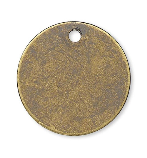 Drop, 100 Antiqued Gold Plated Brass 12mm Flat Round Disc Coin Charms `