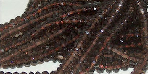 1 Strand Smoky Quartz Faceted 6x3.5mm Rondelle Gemstone Beads