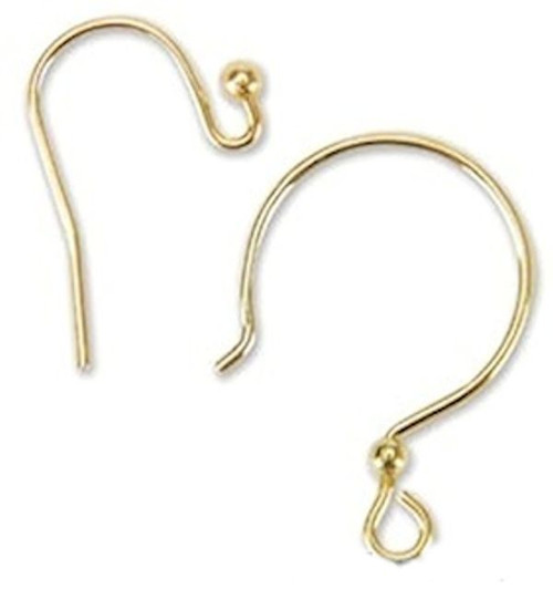 42 Piece Gold Plated Brass 21 Gauge Fishhook Earwire Earrings Mix of 2 Styles *