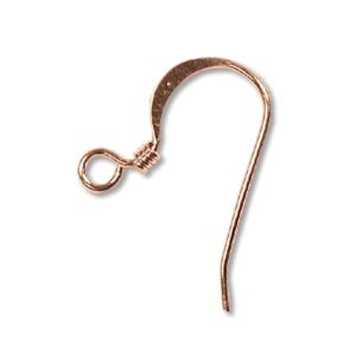 Ear Wire, 144 Copper Plated Brass Flattened Fish Hook Ear Wires