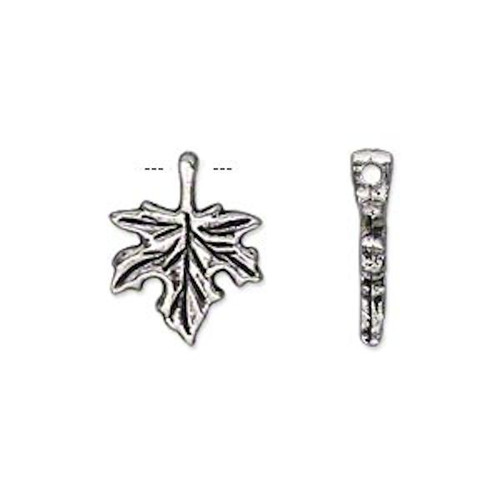 20 Antiqued Silver Plated Pewter 13x13mm Maple LEAF Charms