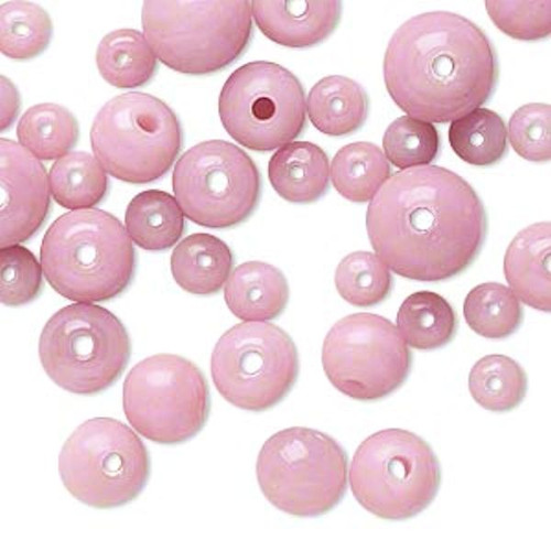 50 grams Opaque PINK Glass Bead Mix ~ 4-8mm~ Approximately 177 Beads *