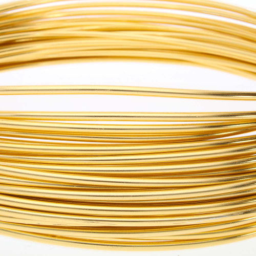 Wire, Anodized Aluminum, Light Gold 12 Gauge (2mm) DIY Craft Wrapping 39 Feet