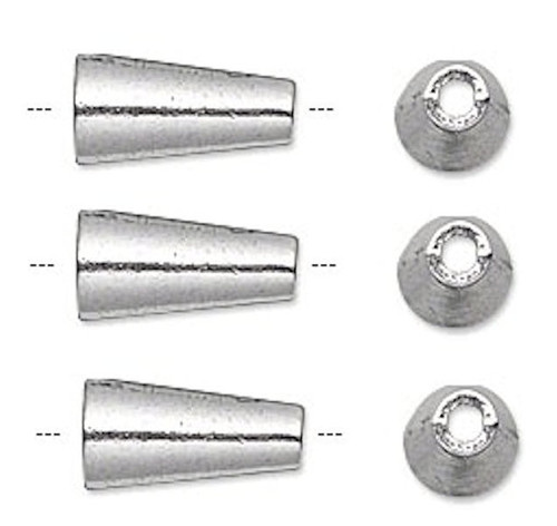 Cone, 20 Antiqued Silver Plated Pewter 14x8mm Bead Cap Cones To Fit 8-10mm Beads