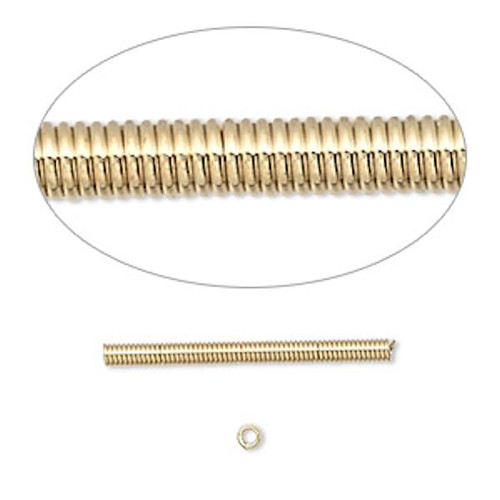 100 Gold Plated Steel 25x2mm Coil Tube Beads with 1.5-1.7mm Hole *