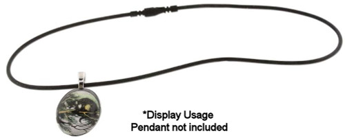 Necklace Cord, Silicone Rubber (20) Black 18" Long with Locking Clasp 2mm Thick Just Add Pendant